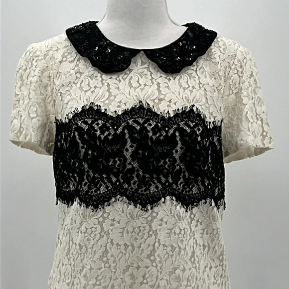 Anthropologie Peter Som x Made in Kind Lace Latitude Blouse - Size 6 - Picture 4 of 9